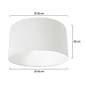 Steinhauer shade KAPPEN - Ø 40CM flat, cylindrical, white