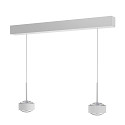 Luminaria colgante PUK! PRO 120 MOTION de 2 llamas IP20, cromo, blanco mate regulable