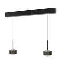 Luminaria colgante PUK! PRO 120 MOTION de 2 llamas IP20, negro mate regulable