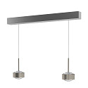 Luminaria colgante PUK! PRO 120 MOTION de 2 llamas IP20, n�quel mate regulable