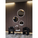 Espejo con iluminaci�n FRAME CIRCLE IP20, negro mate regulable
