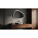 Top Light Espejo con iluminaci�n FLOW LINE WAVE-1 IP44 / IP20, brillante, plata regulable