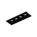 Luminaria empotrable para techos LINOO 4.0 de 4 llamas, angular IP20, negro brillante, negro mate