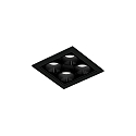Luminaria empotrable para techos LINOO 4.1 de 4 llamas, cuadrado IP20, negro brillante, negro mate