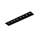 Luminaria empotrable para techos LINOO 8.0 de 8 llamas, angular IP20, negro brillante, negro mate