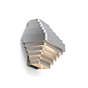 Luminaria de pared J.J.W. 01 E27 IP20, plata regulable