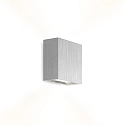 Luminaria de pared CENTRAL 2.0 - UP&DOWN de 2 llamas, plano IP20, aluminio cepillado regulable