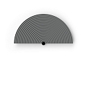 cover TAPIS 2.1 half round, mechanical, grey, marble