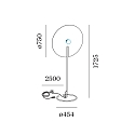 Wever & Ducré floor lamp MIRRO FLOOR 3.0 E27, aluminium, black matt dimmable