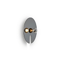 Wever & Ducré Luminaria de pared MIRRO WALL 1.0 E27 IP20, cromo, negro regulable