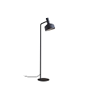 Wever & Ducré Floor lamp ROOMOR 1.0 PAR16, GU10, deep black, with cord switch, with shade 2.0