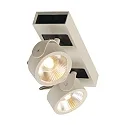 SLV Luminaria de pared y techo KALU LED 2 de 2 llamas, giro cardánico IP20, negro, blanco regulable
