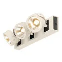 SLV Luminaria de pared y techo KALU LED 3 de 3 llamas, lang, giro cardánico IP20, negro, blanco regulable