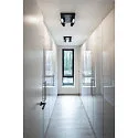SLV Luminaria de pared y techo KALU LED 4  SQUARE de 4 llamas, cuadrado, giro cardánico IP20, negro regulable