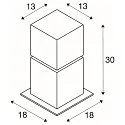 SLV Luminaria de pie para exteriores SQUARE POLE 30 pequeño E27 IP44, acero inoxidable regulable