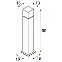 SLV Luminaria de pie para exteriores SQUARE POLE 90 grande E27 IP44, acero inoxidable regulable