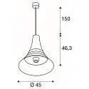SLV Luminaria colgante BATO 45 PD grande, redondo E27 IP20, latón cepillado regulable