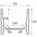 Perfil de montaje GRAZIA 20 SURFACE estándar, ranurado, lang, aluminio eloxado