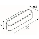 Luminaria de pared ASSO 300 DTW Arriba-Abajo, oval, Dim-To-Warm IP20, blanco regulable