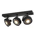 SLV Luminaria de pared y techo KALU CW TRIPLE QPAR111 de 3 llamas, giro cardánico, con portalámpara GU10 IP20, negro