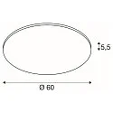 SLV Luminaria de techo PANEL 60 ROUND redondo IP20, gris plateado regulable