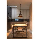 SLV Luminaria colgante BATO 45 PD grande, redondo E27 IP20, latón cepillado, negro regulable