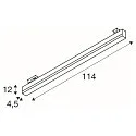 SLV Luminaria trifásica SIGHT TRACK ON-OFF rígido, conmutable IP20, gris plateado 