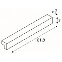 SLV LED Wall luminaire / Mirror luminaire L-LINE 60, 10W 3000K 820lm 120°, IP44, anodised silver