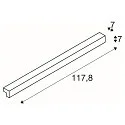 SLV LED Wall luminaire / Mirror luminaire L-LINE 120, 19W 3000K 1650lm 120°, IP44, anodised silver