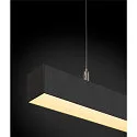 SLV LED Pendant luminaire Q-LINE PD DALI Single, length 142cm, 47W 3000K 3700lm 120°, black