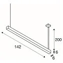 SLV LED Pendant luminaire Q-LINE PD DALI Single, length 142cm, 47W 3000K 3700lm 120°, white