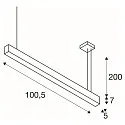 SLV LED Pendant luminaire GLENOS, 100cm, UGR, 52W 3000K, black matt