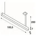 SLV LED Pendant luminaire GLENOS, 100cm, UGR, 52W 4000K, black matt