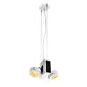 SLV Luminaria de pared y techo TEC KALU CL DOUBLE PHASE de 2 llamas, giro cardánico IP20, negro, blanco regulable