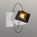 SLV LED Wall luminaire MERADO FLOOD WL, TRIAC dimmable, rotatable and swiveling, 40W 115°, 4000K 3200lm, white