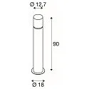 SLV Luminaria para balizas ROX ACRYL POLE 90 cilíndrico, con difusor E27 IP44, acero inoxidable regulable