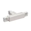 Conector en T trifásico EUTRAC tierra derecha, tierra a la izquierda, blanco
