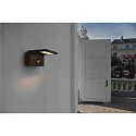 SLV LED Outdoor Wall luminaire ANGOLUX S WL, IP44, 9.8W 3000K 560lm 100°, with IR sensor, anthracite