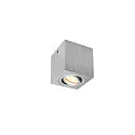 Ceiling luminaire TRILEDO Single, GU10 QPAR51, 30° swiveling, cuboid, brushed alu