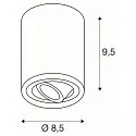 SLV Ceiling luminaire TRILEDO CL, GU10 QPAR51, 30° swiveling, cylinder, alu brushed