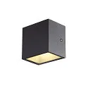 SLV LED Outdoor Wall luminaire SITRA CUBE WL, UP/DOWN, IP44 IK05, 10W 3000K, 2x 560lm 90°, anthracite