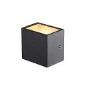 SLV LED Outdoor Wall luminaire SITRA CUBE WL, UP/DOWN, IP44 IK05, 10W 3000K, 2x 560lm 90°, anthracite