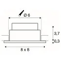 SLV Luminaria de techo para exteriores PATTA-I SQUARE DTW angular, rígido, Dim-To-Warm IP65, aluminio cepillado regulable