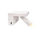 Luminaria de pared KARPO BEDSIDE con conexión USB IP 20, blanco regulable