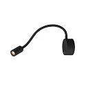 Luminaria de exposición DIO FLEX PLATE con interruptor, con brazo flexible IP 20, negro