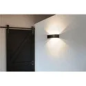 SLV Luminaria de pared LOGS IN L Arriba-Abajo, indirecta IP20, negro regulable