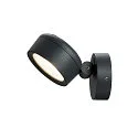 SLV LED Outdoor spot ESKINA SPOT LED Wall-/Ceiling luminaire, 14,5W, 95°, 3000/4000K, 1000lm, IP65, dimmable, anthracite