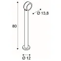 SLV LED Outdoor luminaire ESKINA 80 POLE LED Floor lamp, 14,5W, 95°, 3000/4000K, 1000lm, IP65, dimmable, anthracite