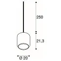 Luminaria colgante PANTILO 20 E27, cromo