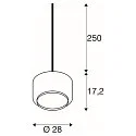 SLV Pendant luminaire PANTILO 28, E27, open cable end, copper